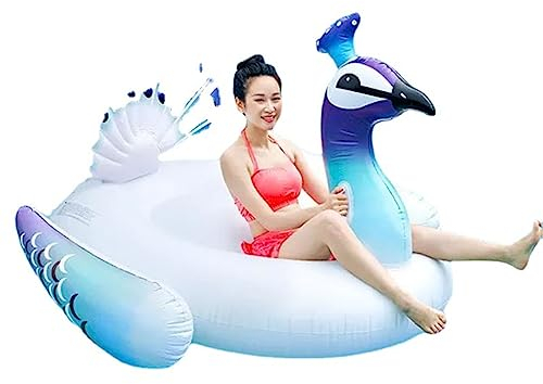 Aufblasbares Wasserhängematte Luftmatratze Erwachsene Wasserhalterung, Schwimmendes Bett, Pfauenhalterung, Aufblasbare Pfauen-Schwimmreihe