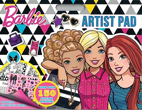 Barbie Künstlerblock, Aktivitäts-Malbuch und Aufkleber-Set für Kinder, 150+ Aufkleber, Barbie-Film