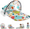 FISHER-PRICE BABY Playmat Glow and Grow Kick & Play Piano Gym, Blue Musical Learning Toy with Developmental Activities for Newborns 0+ Months