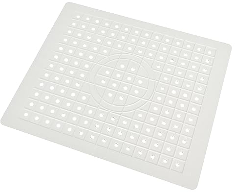 31.5x26.2 cm Alfombrilla de Goma para Fregadero,Protector Fregadero de Drenaje,Alfombrilla Escurreplatos,Inserto para Fregadero,Estera Escurridora Cuadrada,para Proteger la Pila y la Vajilla (Blanco)