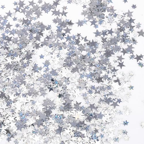 ENLACE 4000 Unidades de Confeti Con Estrellas Para Decoración de Cumpleaños y Bodas - Purpurina, Lentejuelas Para Mesa, Aniversarios, Bodas de Plata