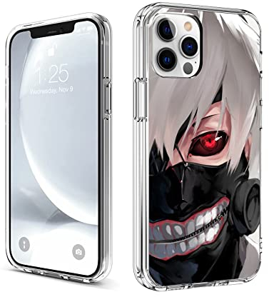 CHENQIAOHU Kompatibel mit iPhone 12 Hülle iPhone 12 Pro Hülle, Ganzkörperschutz Stoßfest Schutzhülle Clear Case Slim Thin Cover (Anime-Tokyo-Ghoul-Comic-3)