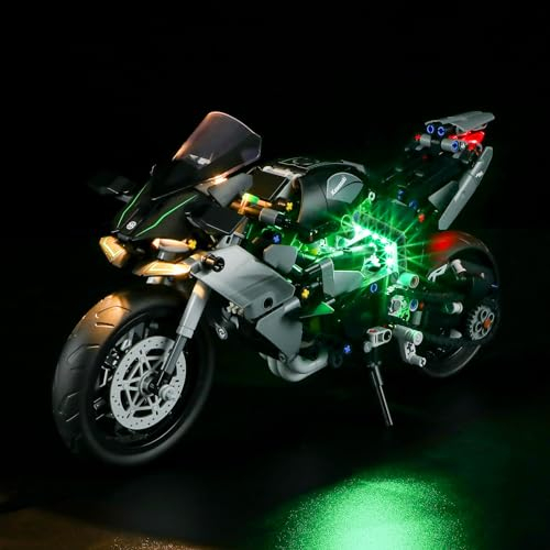 BRIKSMAX Led Licht für Kawasaki Ninja H2R Motorrad 42170 - Kompatibel Mit Lego Technic Bausteinen Modell - Ohne Set
