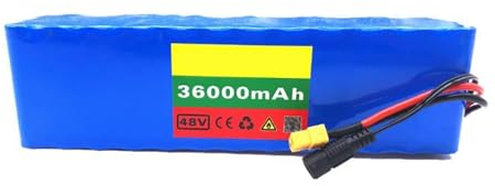 Batterie Ebike, 48v 36Ah, Batterie Lithium-ION, 13S3P, avec Chargeur, Batteries Lithium-ION pour vélo de Montagne électrique XT60 Plug