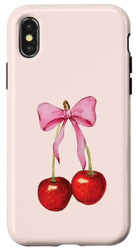 Kirschrosa Coquette mit Schleife, weich, für Mädchen Hülle für iPhone X/XS