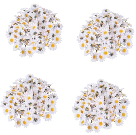 IMIKEYA 4 Sets 100 Stück Weiße Künstliche Gänseblümchen Und Blumen Für Bastelarbeiten Hochzeiten Und Partys 100 Stück * 4