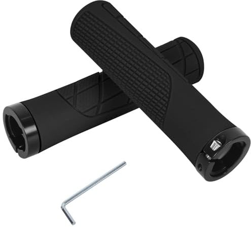 Bike Lenker Griffe Fahrradgriffe aus Umweltfreundlicher Gummi für 22mm Lenker, Lenkergriffe Ergonomisch Fahrradlenkergriffe Rutschfest Fahrrad Griffe Grips für BMX Mountainbike Rennrad (Schwarz)