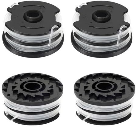 JAMSSOW 4 Pièces Bobine de Fil Convient pour Parkside TLP-01,Rechange Coupe Bordure pour Parkside PRTA 20-Li C3, A1, B1, B2, PRT 550 A1, A2, A3, A5, B6, PRT 300 A1, Ø1,6mm 10m Longueur(4 Bobine)