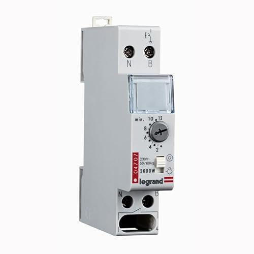 LEGRAND, Rex800Plus 04707 Minuterie électronique pour éclairage d'escalier, 230 V, 0,5-12 minutes, connexion variable, 1 m
