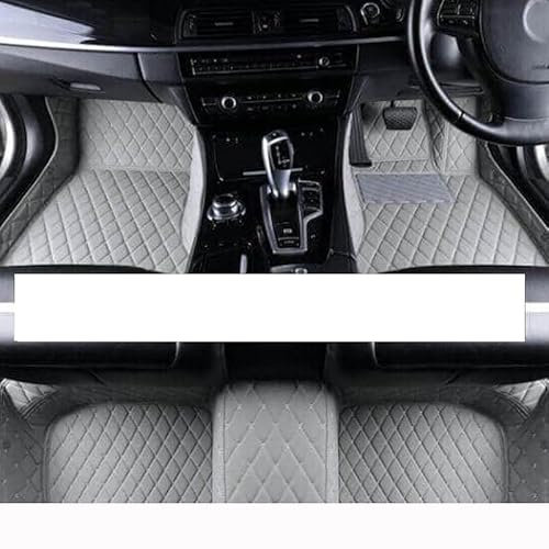 Auto-Fußmatte Auto Fußmatten Für X5 E70 MK2 2008~2013 Luxus Leder Matte Set Auto Schützen Teppich Teppich Innen Teile 7 Sitz Autoteppich(RHD Grey)