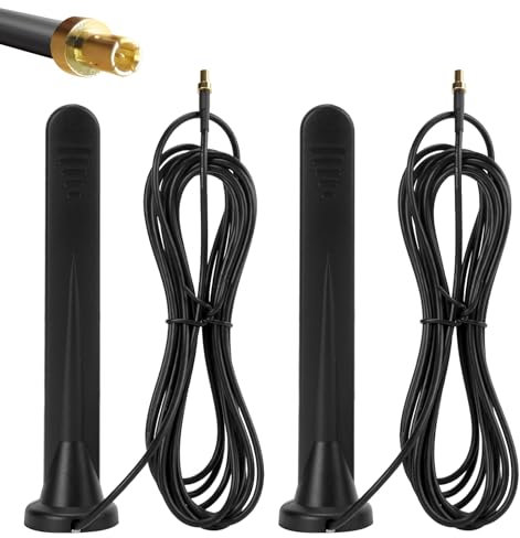 2 pièces 5G 4G Antenne WiFi Amplificateur Signal Intérieur et Extérieur Omnidirectionnelle Port TS9 avec Câble de 3m pour Routeur 3G 4G 5G GSM GPRS Base Magnétique