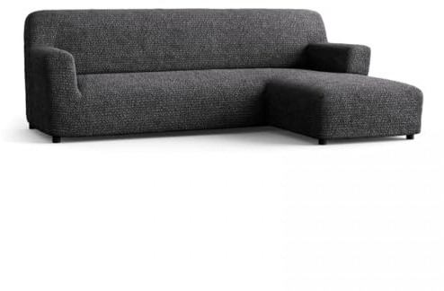 Bestcovers Sofabezug für rechtes Ecksofa mit Ottomane, anpassbar an die Möbel, 350-540 cm, angenehmer Griff, weich (Grau)
