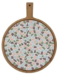 Little Creations mosaik Servierbrett Rund | DIY Bastelset Erwachsene | Gestalte deine eigene Servierplatte | 39 cm lang en 30 cm breit | Vielseitige Anwendungsmöglichkeiten (Pastel)