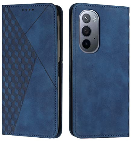 KOUYI compatibile con Motorola Moto Edge 30 Ultra Custodia per telefono, slot per schede flip in pelle sintetica PU, cavalletto con chiusura magnetica, custodie antiurto (Blu)