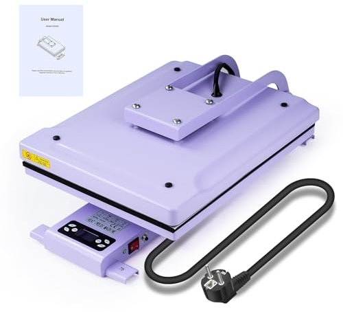 LetCart 40x50cm Elektrische Heat Press Maschine | CE/FCC-Zertifizierte Transferpresse Mit LCD-Temperaturregler & Not-Aus-Taste | 220V Automatikpresse Für Textilien (58x38x22cm, 220V)