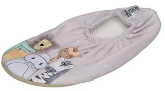 Slipstop Kinder Hausschuhe Badeschuhe SAY CHEESE Tiere beige