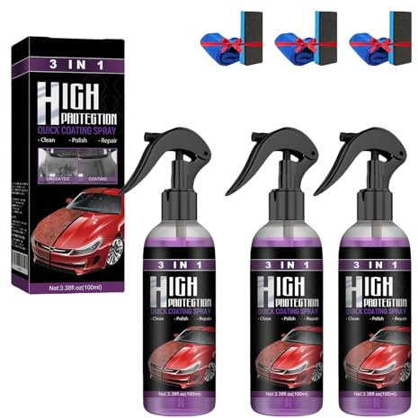 Turbo Shine Nexa 3 in 1 High Protection Spray, Nexa Turbo Shine Nano Repair & Protective Coating, Fast Turbos Spray Paint for Cars, Metald and Tools (3PCS)