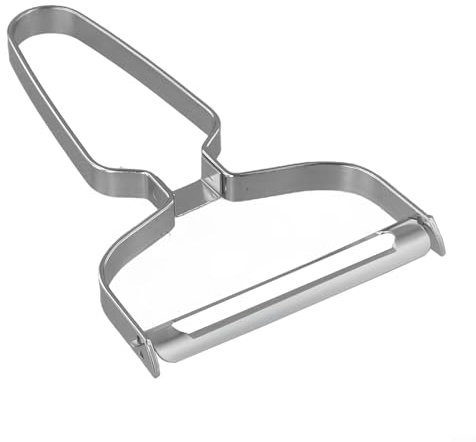 The Kitchen Companion Éplucheur ergonomique en acier inoxydable pour légumes et fruits (ouverture plate L)