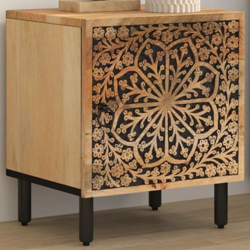 LLEZKBR Tische-Nachttische-Unterschrank 40x33x46 cm Massivholz Mango