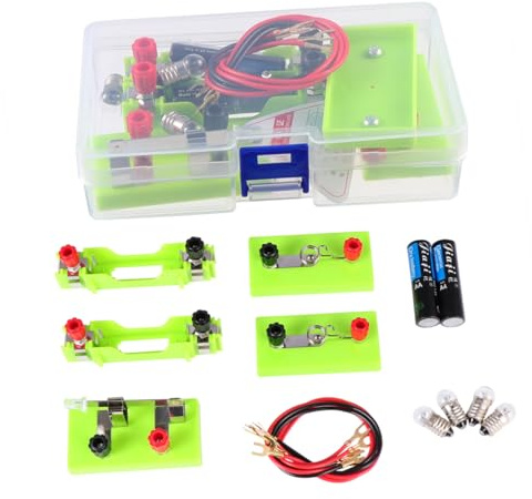 JUMPLAWN Einfaches Elektrotechnik Physik Experimentierkasten mit Batterie für Heimunterricht Schule und Labor Robustes Wissenschaftliches Lernwerkzeug für Anfänger