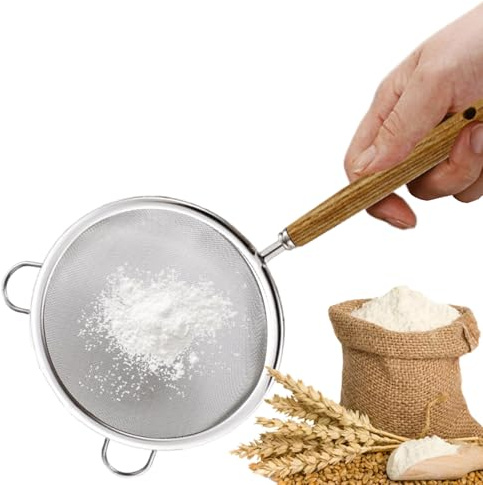 Colander Kitchen Sieve Flour Sieve Stainless Steel Colander Punch - Double Handle Kitchen Aid for Flour Pasta Baby Food