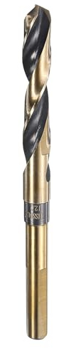 QUARKZMAN Brocas Helicoidal 12mm de Diámetro Acero de Alta Velocidad 6542 Brocas Métricas 5.9 Longitud Recubrimiento Óxido Negro y Dorado para Perforar Metal Duro, Acero Aleado