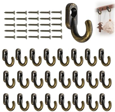 ALONK 25 Stück Garderobenhaken Vintage, Kleiderhaken Garderobe, Schlüsselhaken Vintage