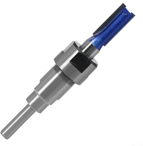 Oberfräsen-Spannzangenadapter für 8 mm und 12 mm Schaft, Karbonstahl-Fräser-Bit-Verlängerung mit hoher Festigkeit und Härte, Silber (12 mm Schaft auf 12 mm)