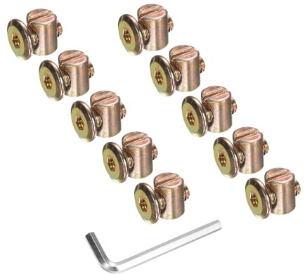 QUARKZMAN 10 Stück Bettgestell Schrauben M8x16mm Innensechskantschrauben Mit Fassondmuttern Ersatzteilset Und M5 Sechskantschlüssel Für Möbel Betten Stühle