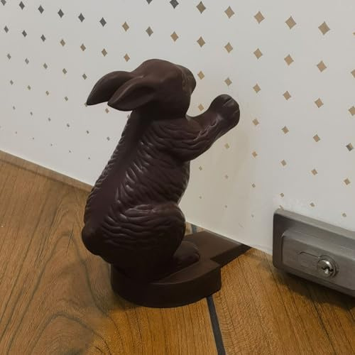 SICHENGDA Rabbit Door Stopper, Brown Non-Slip Door Wedge, 730g