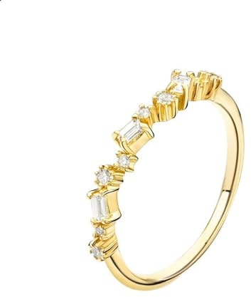Diamant Ring Damen, Trauringe 750 Gold Gold Gr.47 (15.0) Echt Eheringe 18 Karat Gelbgold