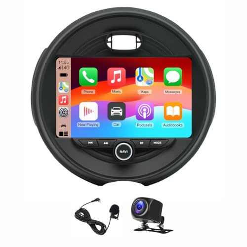 4+64G Autoradio Doble DIN para Mini Cooper F55 F56 F57 2015-2019 Low End con Wireless Carplay Android 9 Touchscreen Android 14 Car Radio GPS Navi Head Unit Bluetooth FM RDS Backup Camera Miror Link