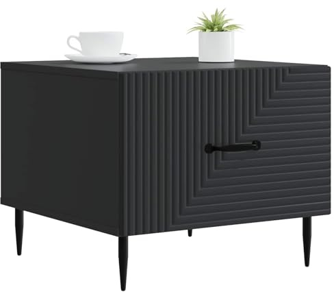 vidaXL Couchtisch mit Schubladen Schwarz 49 x 50 x 40 cm Holzwerkstoff, Geräumiger Couchtisch, Vintage rechteckig, dekorativ, aus Holz, mit eleganten, schwarzen Akzenten