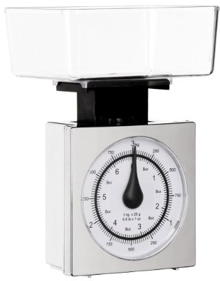 Premier Housewares 807254 3 Kg Food Scales For Kitchen Weighing Scales Cooking Kitchen Scales Cooking Scales Food Weighing Scales- Chrome 20.5 X 14 X 11 Cm