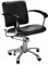 Comair London D Professioneller Friseurstuhl mit hydraulisch arretierbarer Pumpe, beweglicher einstellbarer Rückenlehne, Rollen und Stopper schwarz