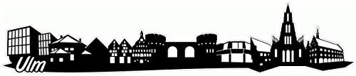 Samunshi® Ulm Skyline Aufkleber Sticker Autoaufkleber City Gedruckt - 20x4,1cm schwarz