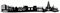 Samunshi® Ulm Skyline Aufkleber Sticker Autoaufkleber City Gedruckt - 20x4,1cm schwarz