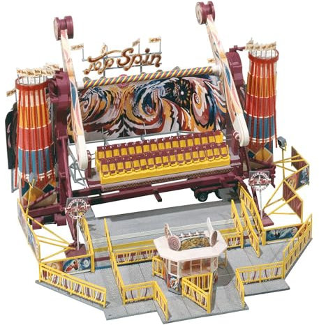 FALLER Karussell Top Spin Modellbausatz mit 374 Einzelteilen 240 x 240 x 214 mm I Modelleisenbahn Zubehör H0 I Modelleisenbahn H0 Kirmesanlagen