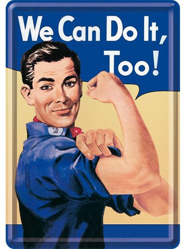 Nostalgic-Art Blechpostkarte 10x14 cm, We Can Do It Too, 10 x 14 x 0.1 cm