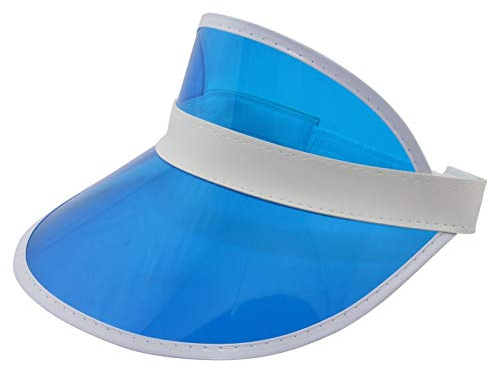 Freak Scene Retro Schildkappe - Sun Visor Cap - 80s Poker Visier Mütze - Farbe: blau-weiß