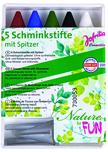 Rubie's Jofrika 777218 Nature for Fun 5 Schminkstifte + 1 Spitzer Nature for Fun, Mehrfarbig, 6-teilig (1 Set)