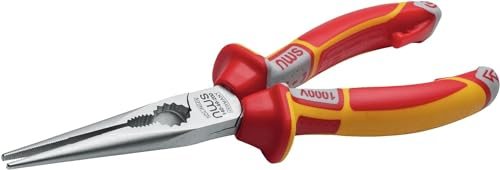 NWS 140-49-VDE-170-SB Number 140-49 VDE Chain Nose Pliers, Silver/Red, 170 mm