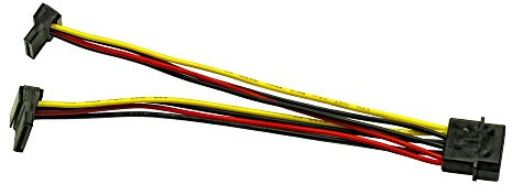 Inter-Tech 88885307 AC Adapter 1x Molex auf 2X SATA Power 90°, 0.15m