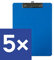 WEDO Klemmbrett A4, Kunststoff mit abgerundeten Ecken (hellblau / 5er Pack)