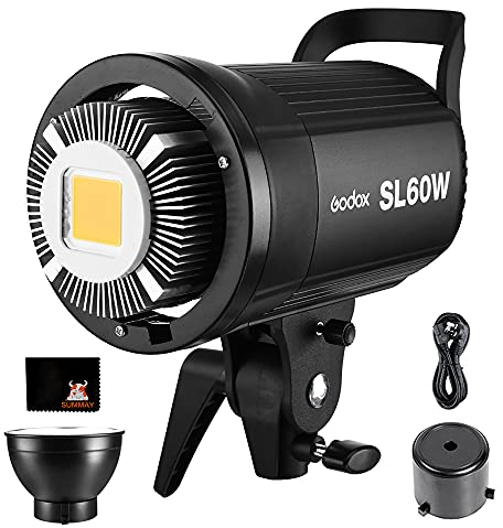 GODOX SL60W LED Video Leuchte 5600K 60W LED Dauerlicht Bowens Halterung Fernbedienung CRI93 Qa>95 Hohe Helligkeit Fotografie Fotostudio YouTube