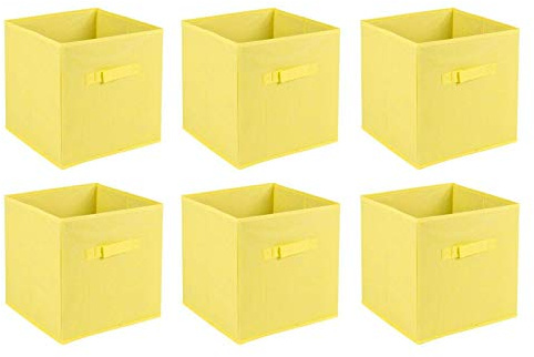 URBNLIVING Set of 6 Non-Woven Fabric Organiser Storage Boxes | Perfect for Organising Toys, Clothing, Books and Household Essentials with Fold-Flat Design and Multiple Colour Options