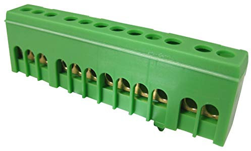 N Klemmen PE Klemme für Hutschiene Sammelklemmen 7-15 polig 16mm² fingersicher (12-Polig Grün)