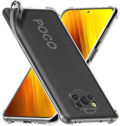 ebestStar - Hülle für Xiaomi Poco X3 NFC Poco X3 Pro, Silikon Handyhülle, Klar TPU Schutzhülle, verstärkten Rändern und Ecken, Transparent