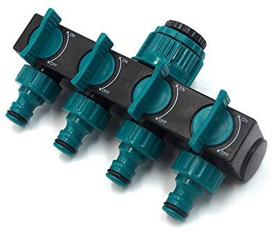 Connettore del Tubo Dell'acqua da Giardino a 4 Vie per Rubinetto Esterno, Adattatore per Rubinetto per Tubi da Giardino, Separatore D'acqua da Giardino per Giardinaggio Irrigazione Fioritura