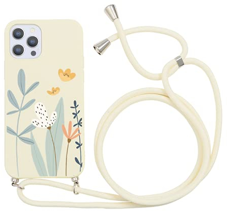 Yoedge Handykette Handyhülle für Samsung Galaxy A71 4G Hülle mit Band Kette 6,7, Necklace Schutzhülle mit Kordel zum Umhängen TPU Stoßfest Silikon Case mit Aesthetic Muster für Samsung A71 4G, Floret